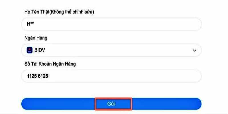 Giao diện rút tiền cực kỳ dễ nhìn